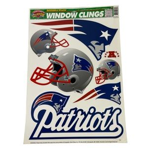 Vintage NFL New England Patriots Window Cling Sheet Helmets 1990s Reusable Pats